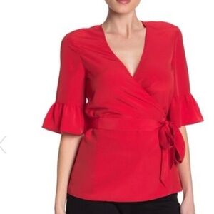 Draper James bell sleeve wrap top 0
